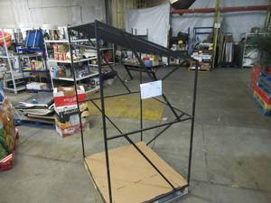 lot 125 image: Welded Black Metal Frame Built to Fit Onto Pallets with Angled Roof - Perfect for Projects