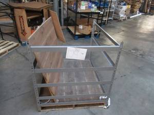 lot 129 image: Adjustable Gray Metal Frame Built to Fit Onto Pallets - Perfect for Projects