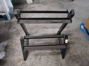 lot 161 image: Weider Two Tier Dumbbell Rack - Black Metal (Dirty)