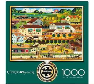 lot 213 image: NEW Buffalo Games Interlocking Jigsaw Puzzle, 1000 pc. - Charles Wysocki Amish Country