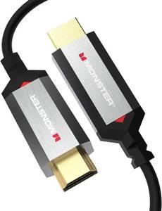 lot 223 image: Monster Essentials Directional Fiber Optic HDMI 2.1-48 Gbps Active Optical Cable Featuring Aluminum Extrusion Connector - Supports 8K  60HZ, 4K  120HZ, Premium Certified, V-Grip, 50ft