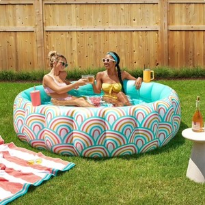 lot 224 image: NEW Members Mark Inflatable Lounge Pool - Rainbow