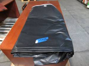 lot 321 image: NEW Vinyl Tarp - 14 x 60  Black  White Vinyl tarp - 7 oz. Lightweight Duty - MINOR DEFECTS