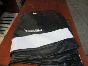 lot 333 image: NEW Vinyl Tarp - 12 x 30  Black  White Vinyl tarp - 9 oz. Lightweight Duty - MINOR DEFECTS