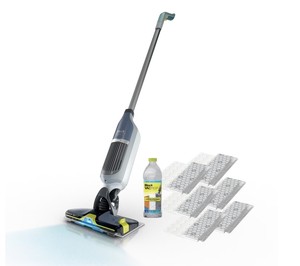 lot 319 image: NEW Shark VACMOP Reveal Cordless Hard Floor Vacuum and Spray Mop with 6 Disposable Pads and Cleaning Solution