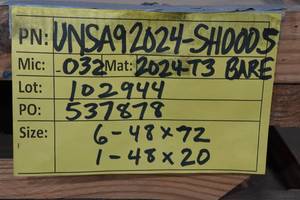 lot 435 image: 2024-T3 Sheet Metal - .032