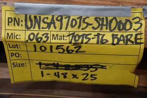 lot 436 image: 7075-T6 Sheet Metal - .063