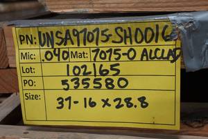 lot 434 image: 7075-0 Sheet Metal - .040