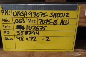 lot 437 image: 7075-0 Sheet Metal - .063