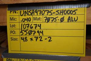 lot 438 image: 7075-0 Sheet Metal - .040