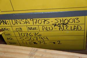 lot 439 image: 7075-0 Sheet Metal - .071