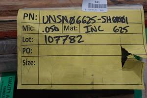 lot 441 image: 625 Inconel Sheet Metal - .050