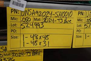 lot 443 image: 2024-T3 Sheet Metal - .050