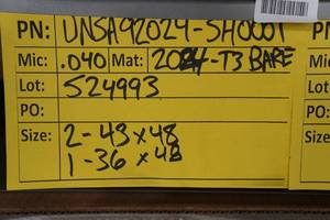 lot 444 image: 2024-T3 Sheet Metal - .040