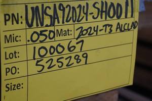 lot 445 image: 2024-T3 Sheet Metal - .050