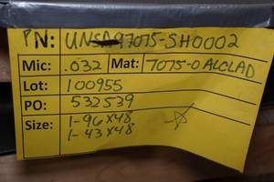 lot 449 image: 7075-0 Sheet Metal - .032