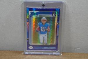 lot 9 image: 2024 Panini Optic Prizm Ladd McConkey Rookie Football Card