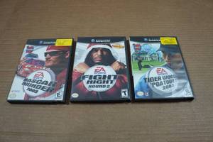 lot 39 image: 3 Nintendo GameCube Games - Nascar, Fight Night, Tiger Woods