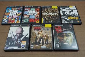 lot 55 image: 7 PlayStation 2 Games - Grand Theft Auto, Black, Getaway, Hitman