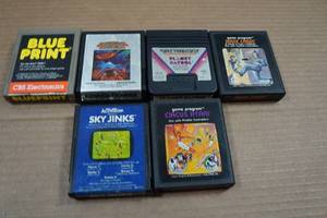 lot 65 image: Vintage Atari 2600 Games - Blue Print, Bermuda Triangle, Planet Patrol, Maze Craze