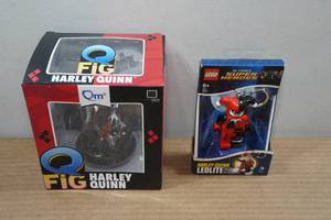 lot 75 image: Harley Quinn Figurine and LED Keychain Light