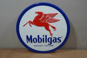 lot 221 image: Novelty Raised Metal Sign - Mobilgas