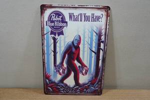 lot 229 image: Vintage Style Metal Sign - Pabst Blue Ribbon Beer