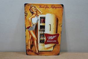 lot 230 image: Novelty Metal Sign - Miller High Life