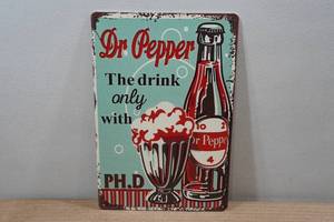 lot 231 image: Vintage Style Metal Sign - Dr Pepper