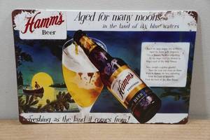 lot 233 image: Novelty Metal Sign - Hamms Beer