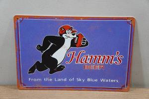 lot 234 image: Novelty Metal Sign - Hamms Beer