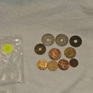 lot 11 image: Lot of 10 Foreign Coins