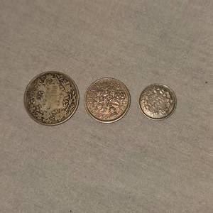 lot 12 image: 3 Silver Foreign Coins