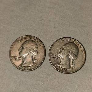 lot 35 image: 1958,1962 Washington Quarters 25c, Qty 2