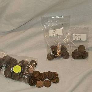 lot 2 image: 161 Wheat Pennies 1909-50s Unsearched