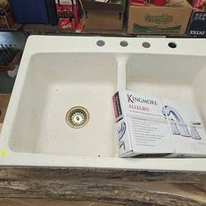 lot 46 image: Urathane Kitchen Sink wNew Faucet Set