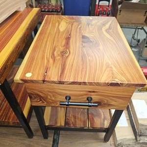 lot 50 image: Beautiful Finished Cedar Nightstand Table wdrawer