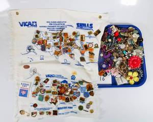 lot 16 image: Large Costume Jewelry Lot - Earrings, Brooches, and Pins