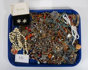 lot 10 image: Large Costume Jewelry Lot - Bracelets, Earrings, Necklaces
