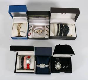 lot 57 image: 6 Piece Wristwatch Lot Mixed Styles, Casual to Dress Watches
