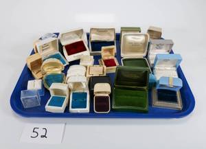lot 52 image: Lot of 20 Vintage Empty Jewelry Display Boxes - Various Sizes & Brands