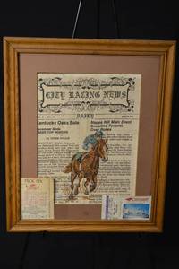 lot 222 image: City Racing News Framed Needlepoint Artwork - Horse Race Front Page