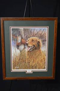 lot 223 image: James H. Killen - Thats My Dog - Golden Retriever Print - Framed Artwork
