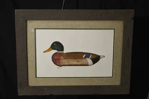 lot 244 image: Mallard Duck Decoy Print - Limited Edition 57105, Framed
