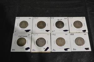 lot 10 image: Seated Liberty Quarters Various Years and Conditions. (90% Silver)