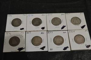 lot 14 image: Seated Liberty Quarters Various Years and Conditions. (90% Silver)