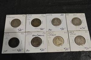 lot 15 image: Seated Liberty Quarters Various Years and Conditions. (90% Silver)