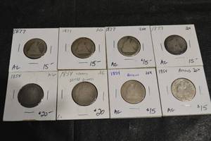 lot 17 image: Seated Liberty Quarters Various Years and Conditions. (90% Silver)