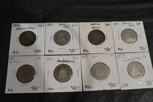lot 22 image: Seated Liberty Quarters Various Years and Conditions. (90% Silver)