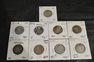 lot 23 image: Seated Liberty Quarters Various Years and Conditions. (90% Silver)
